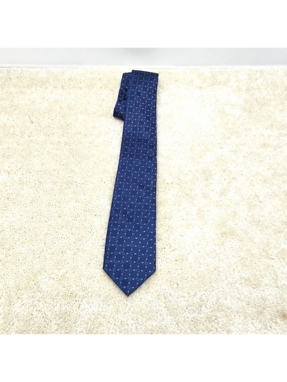Michael Kors Geometric Medallion Silk Necktie Circle Logo Jacquard Mens Formal